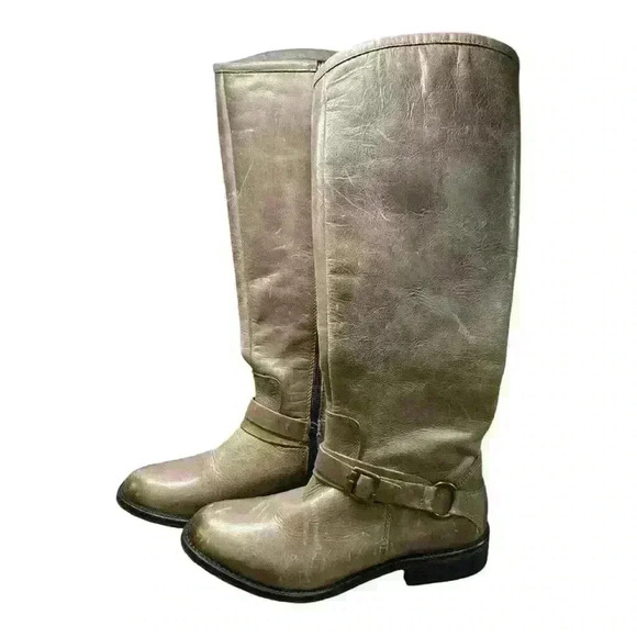 Hinge Dakota Knee High Outer Leather Riding Boots Size 5.5 new - Picture 2 of 14